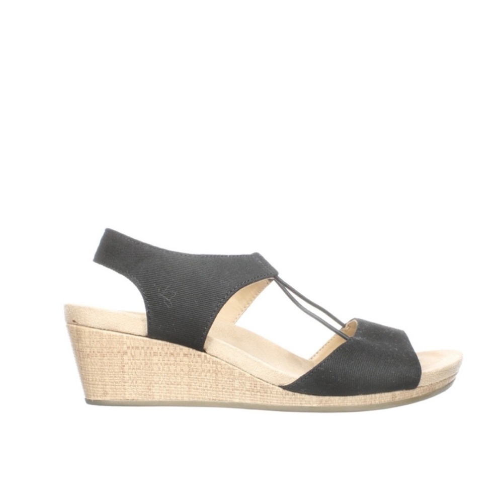 Abella Mariah Black Canvas Women's Sandals 9 with Box